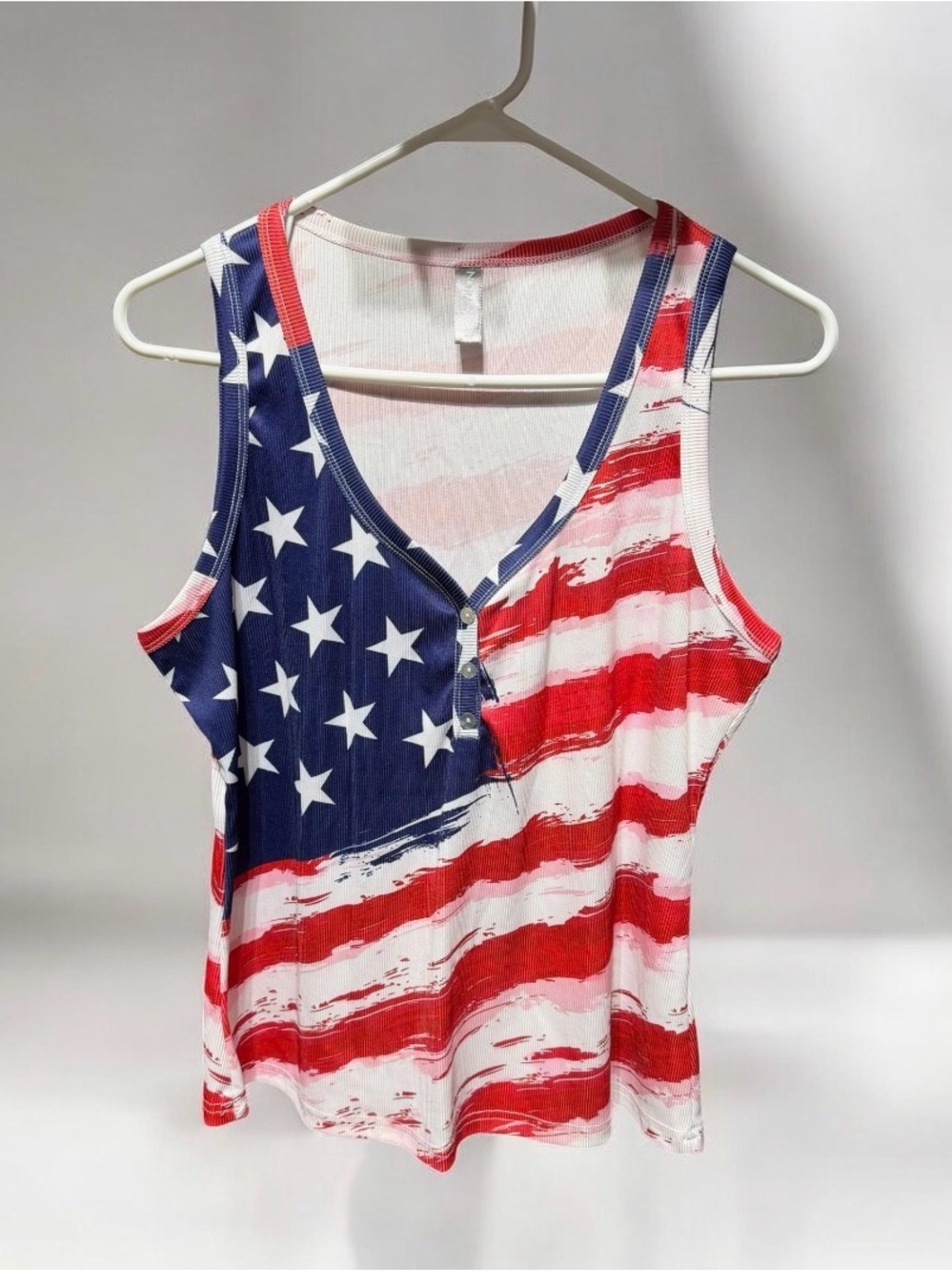 American Flag Print Sleeveless Tank Top - Red/Blue/White NIP/NWOT